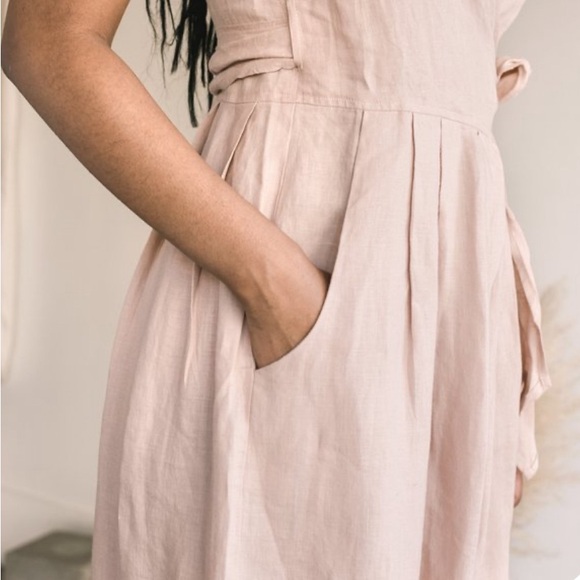 SUGAR CANDY MOUNTAIN Linen Wrap Jumpsuit - Picture 4 of 5